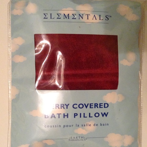 New Terry Covered Bath Pillow Burgundy Wine Garnet Purple Color For the Bathtub - Picture 3 of 3